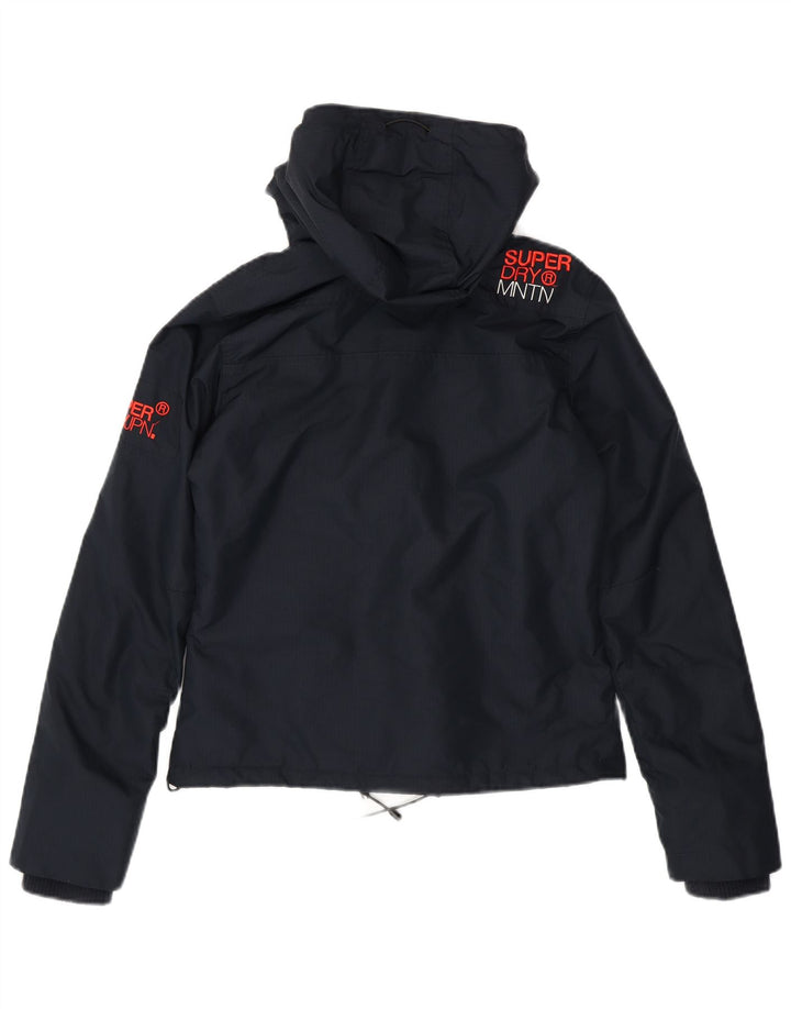 SUPERDRY Damen-Windbreakerjacke mit grafischer Kapuze, Gr. 8, Marineblau