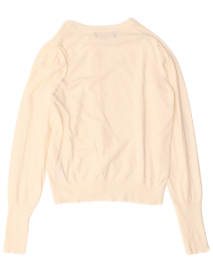 Marks & Spencer Damen-Cardigan-Pullover UK 12 Mittelweiße Viskose