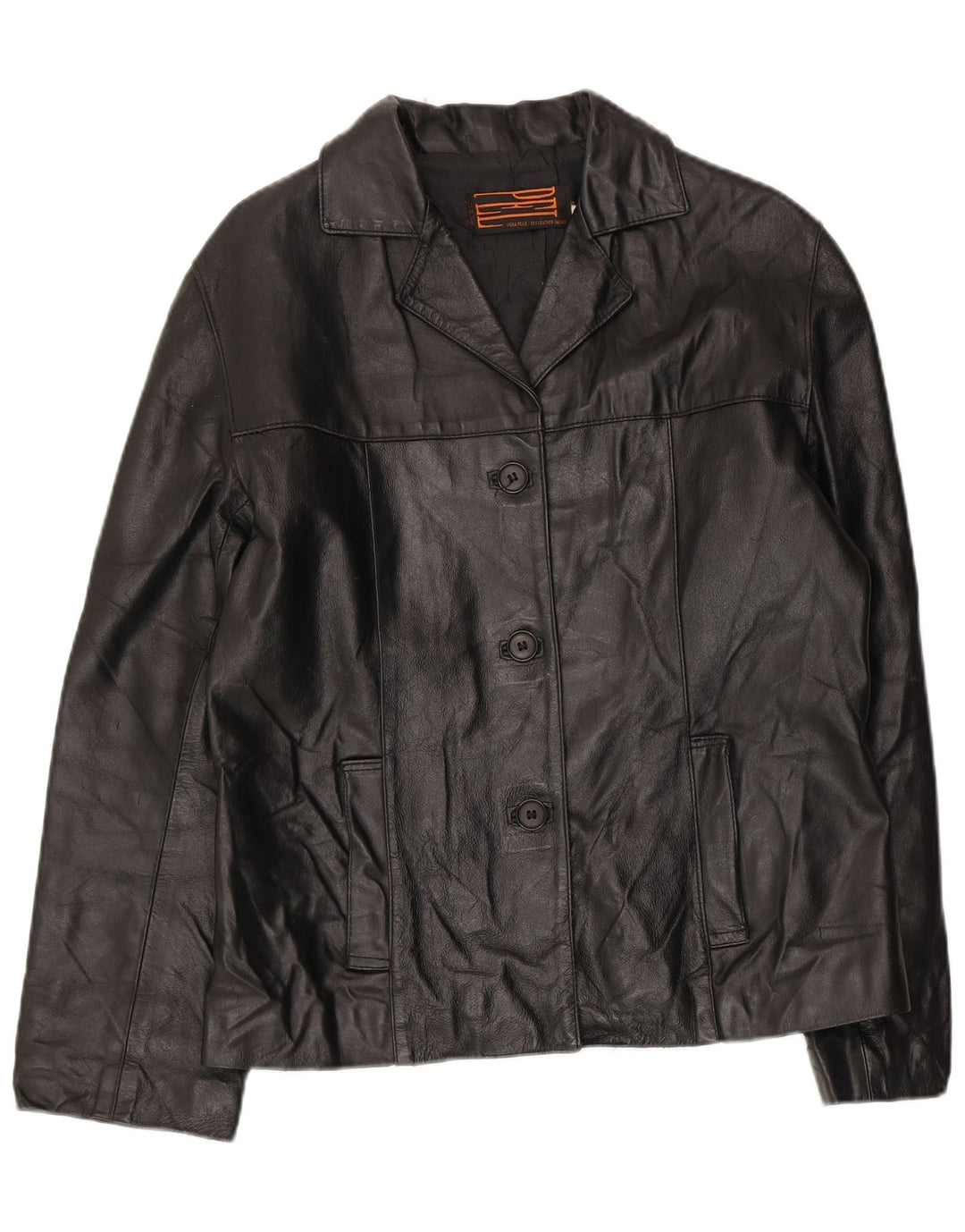 Vintage Damen Lederjacke UK 14 Mittelschwarzes Leder