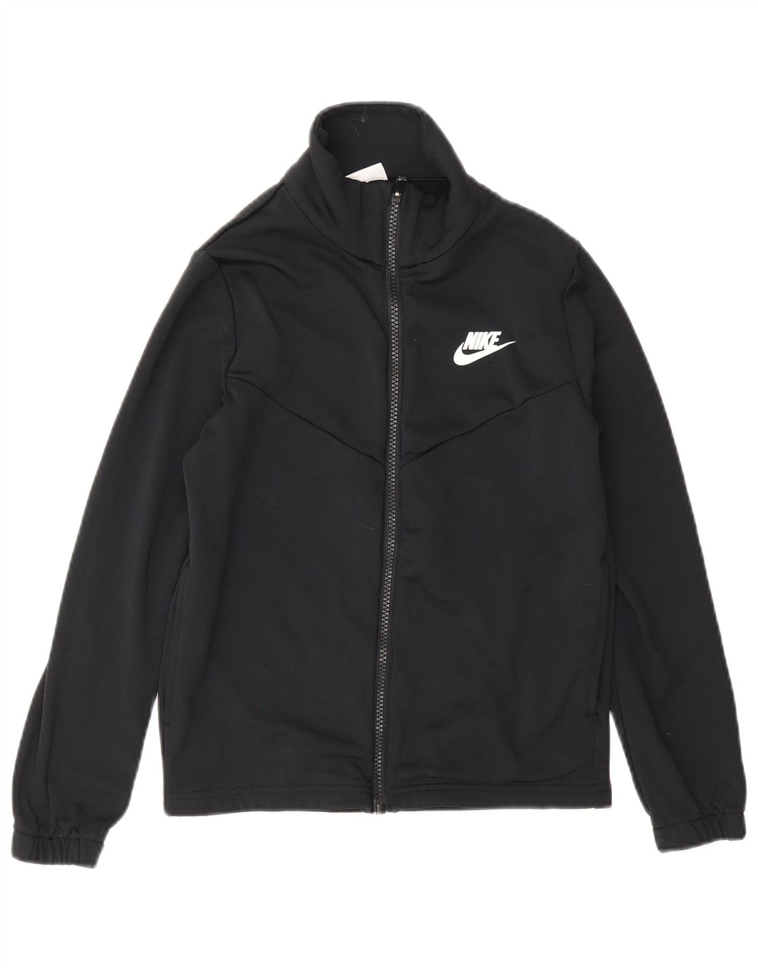 Nike Jungen-Trainingsanzugoberteil mit Grafik, 10–11 Jahre, mittleres schwarzes Polyester