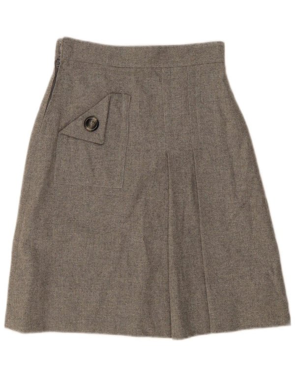Vintage Damen A-Linie Rock W24 XS Grau