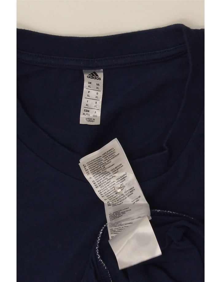 Adidas Herren T-Shirt Top XL Marineblau Baumwolle