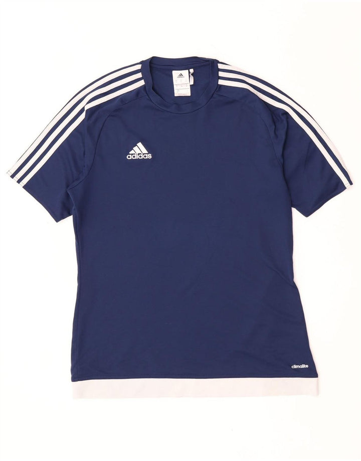 Adidas Herren Climalite T-Shirt Top Medium Marineblau Colourblock Polyester
