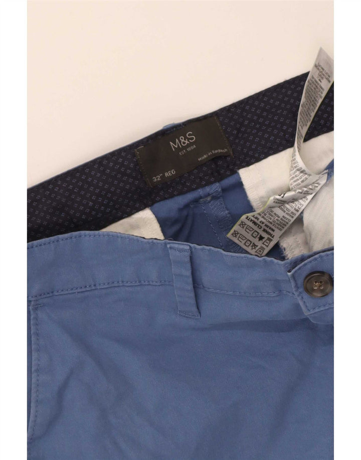 Marks & Spencer Herren Chinoshorts W32 mittelblaue Baumwolle