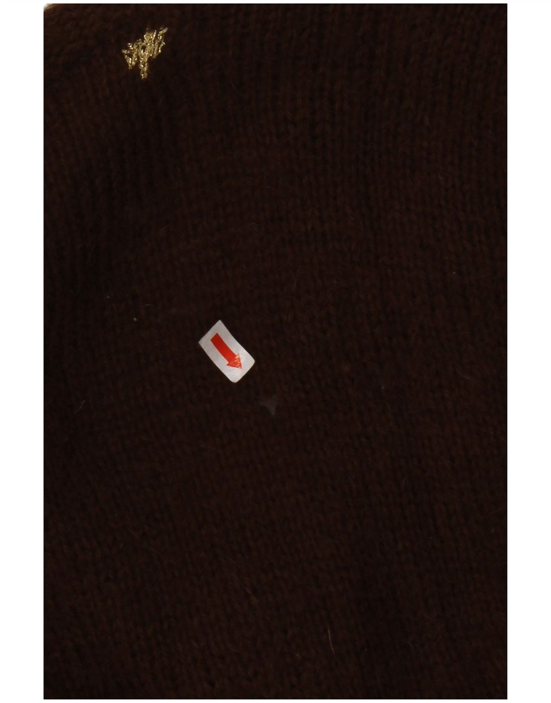 VINTAGE Damen Strickjacke Pullover UK 8 Klein Braun