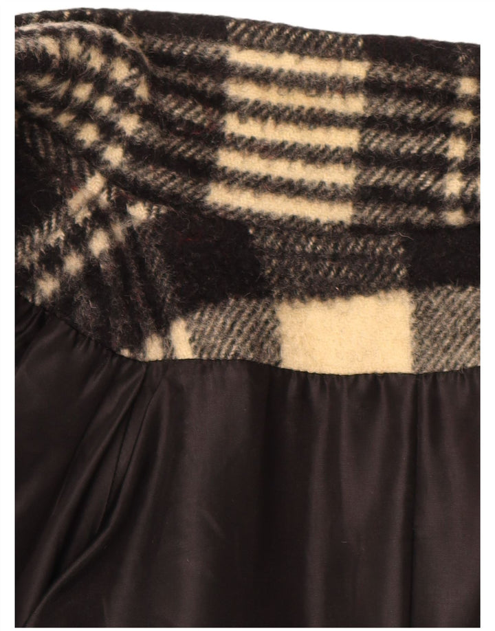 Vintage Damen 2-Knopf-Blazerjacke UK 20 2XL Schwarz kariert