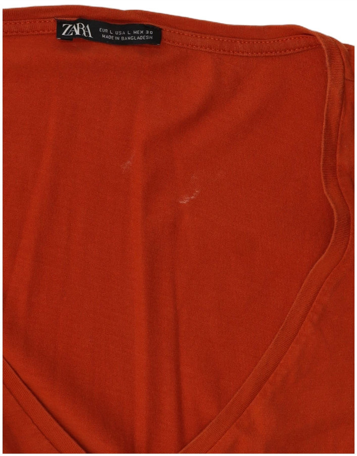 ZARA Damen Stufenkleid UK 16 Large Orange