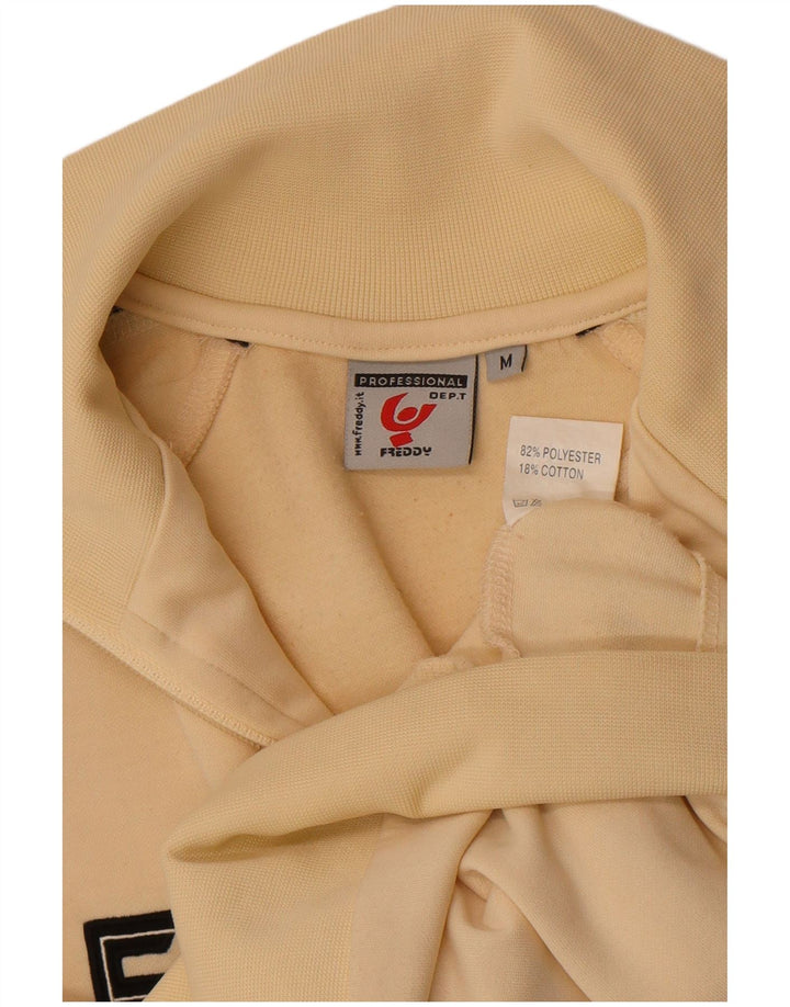 Freddy Womens Crop Graphic Trainingsanzug Top Jacke UK 14 Medium Beige