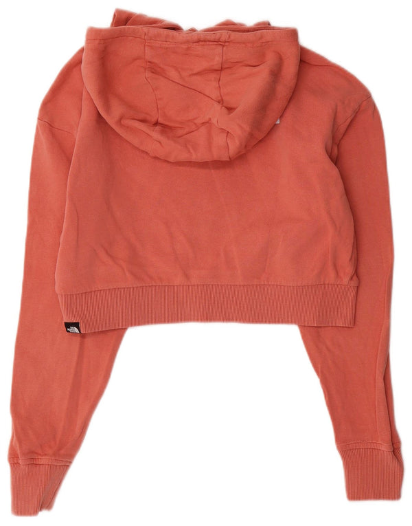 The North Face Womens Crop Oversized Hoodie Pullover UK 10 Small Rosa Baumwolle