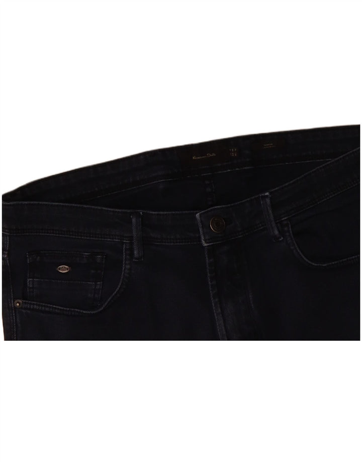 MASSIMO DUTTI Mens Slim Jeans EU 44 Large W34 L32 Navy Blue Cotton