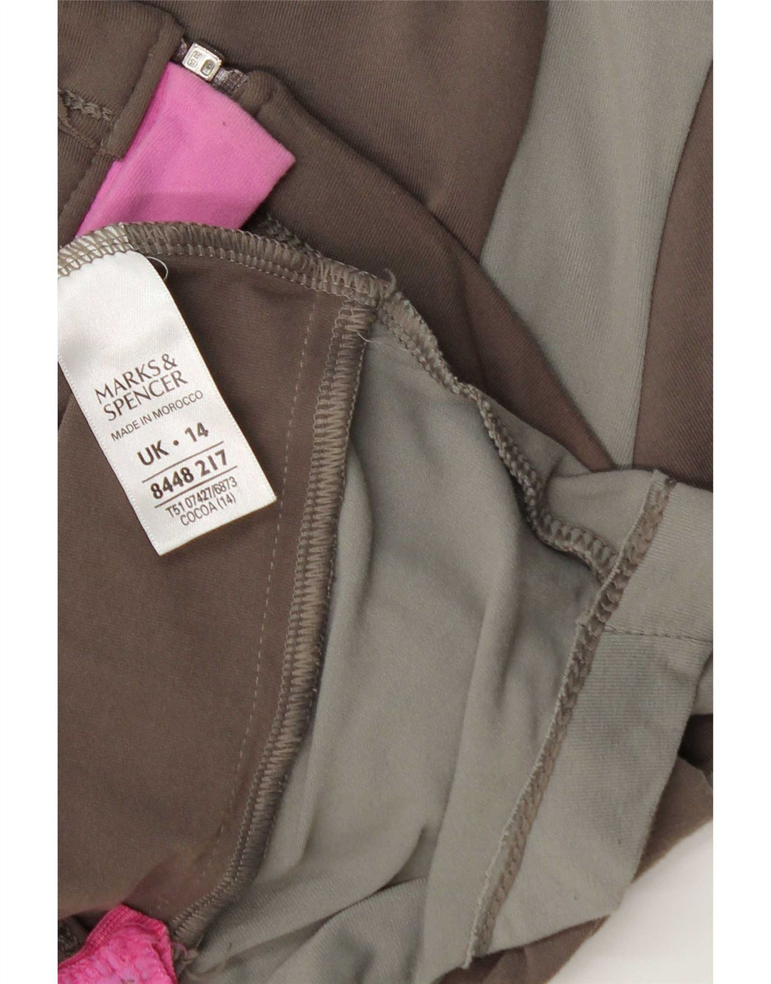 Marks & Spencer Damen-Trainingsanzug-Top-Jacke, UK 14, Größe L, Braun, Farbblock