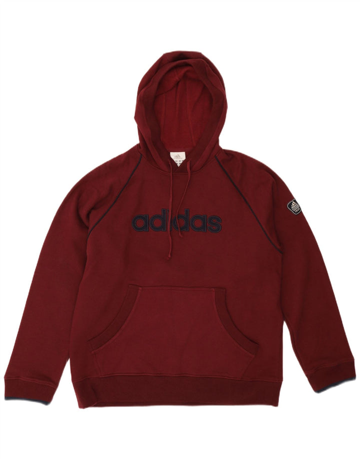 ADIDAS Herren Grafik-Hoodie-Pullover aus mittlerer kastanienbrauner Baumwolle