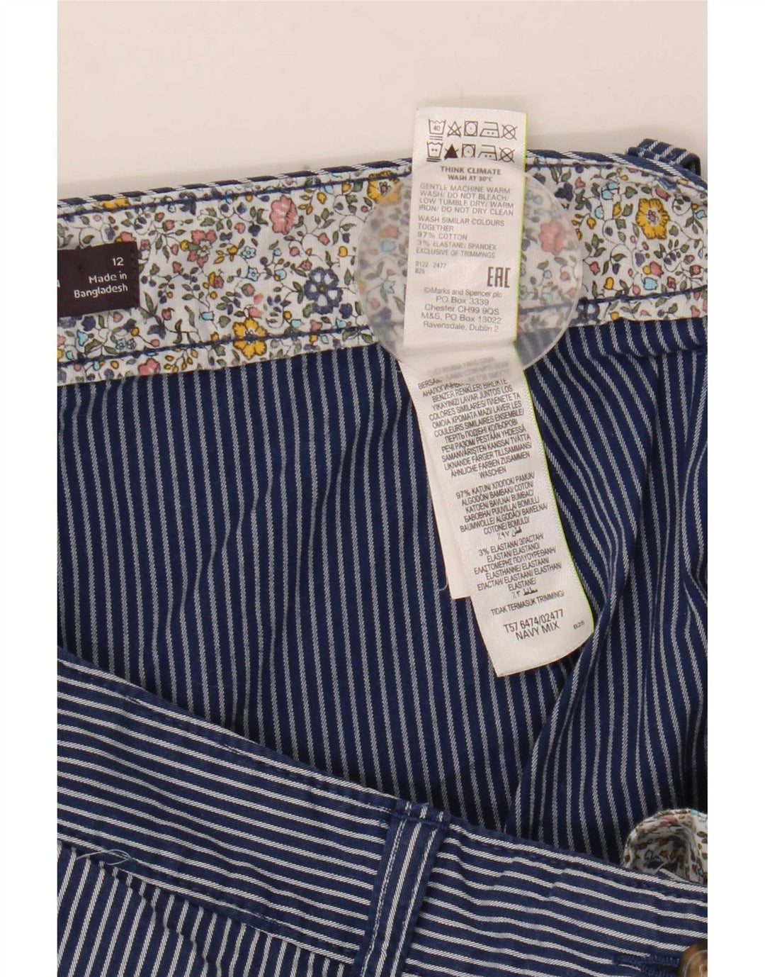 Marks & Spencer Damen Chinohose UK 12 M W30 L26 Marineblau