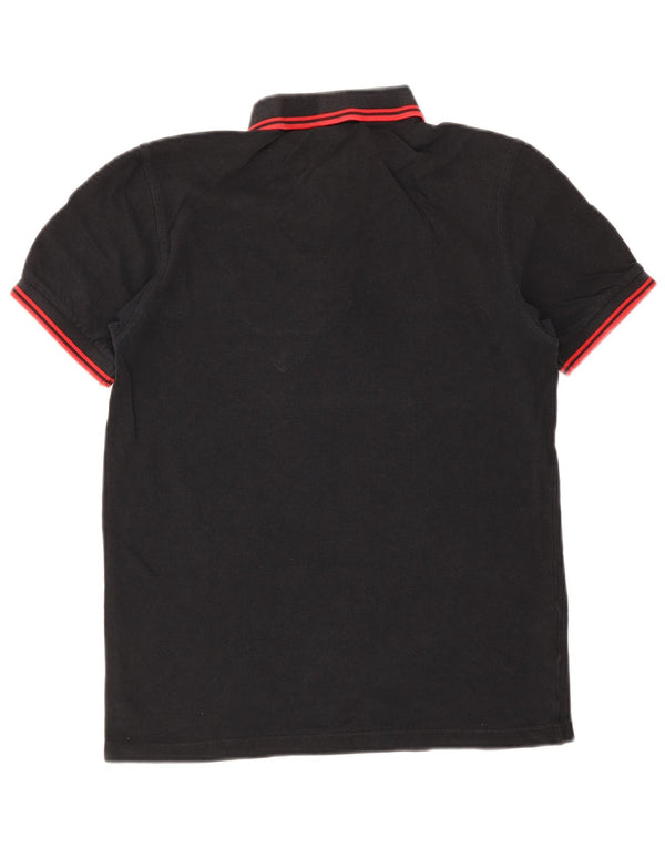 Fred Perry Herren-Poloshirt, klein, schwarz, gestreift, Baumwolle