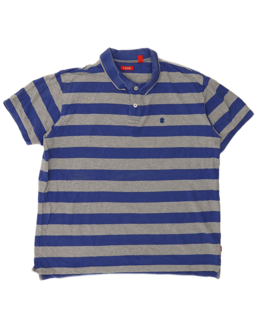 Izod Herren-Poloshirt XL, blau gestreift, Baumwolle