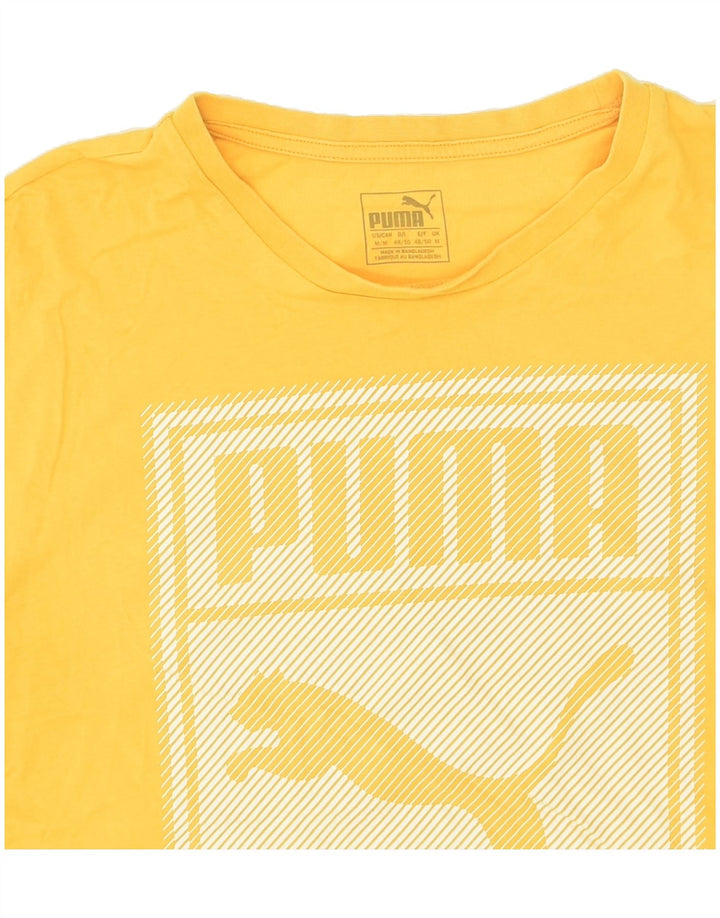 PUMA Mens Graphic T-Shirt Top Medium Yellow Cotton Vintage Puma and Second-Hand Puma from Messina Hembry 