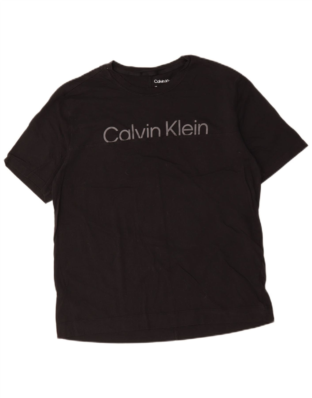 Calvin Klein Herren-T-Shirt mit Grafik, groß, aus schwarzer Baumwolle