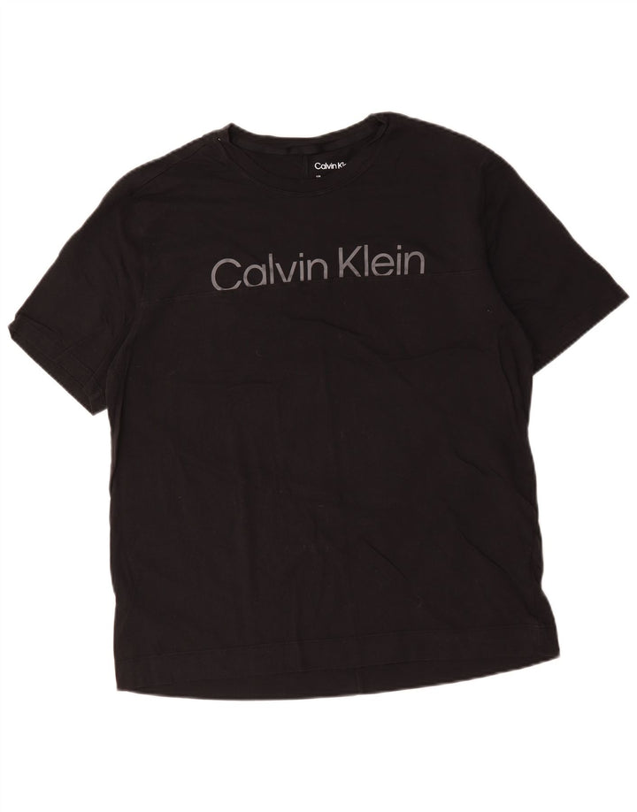 Calvin Klein Herren-T-Shirt mit Grafik, groß, aus schwarzer Baumwolle