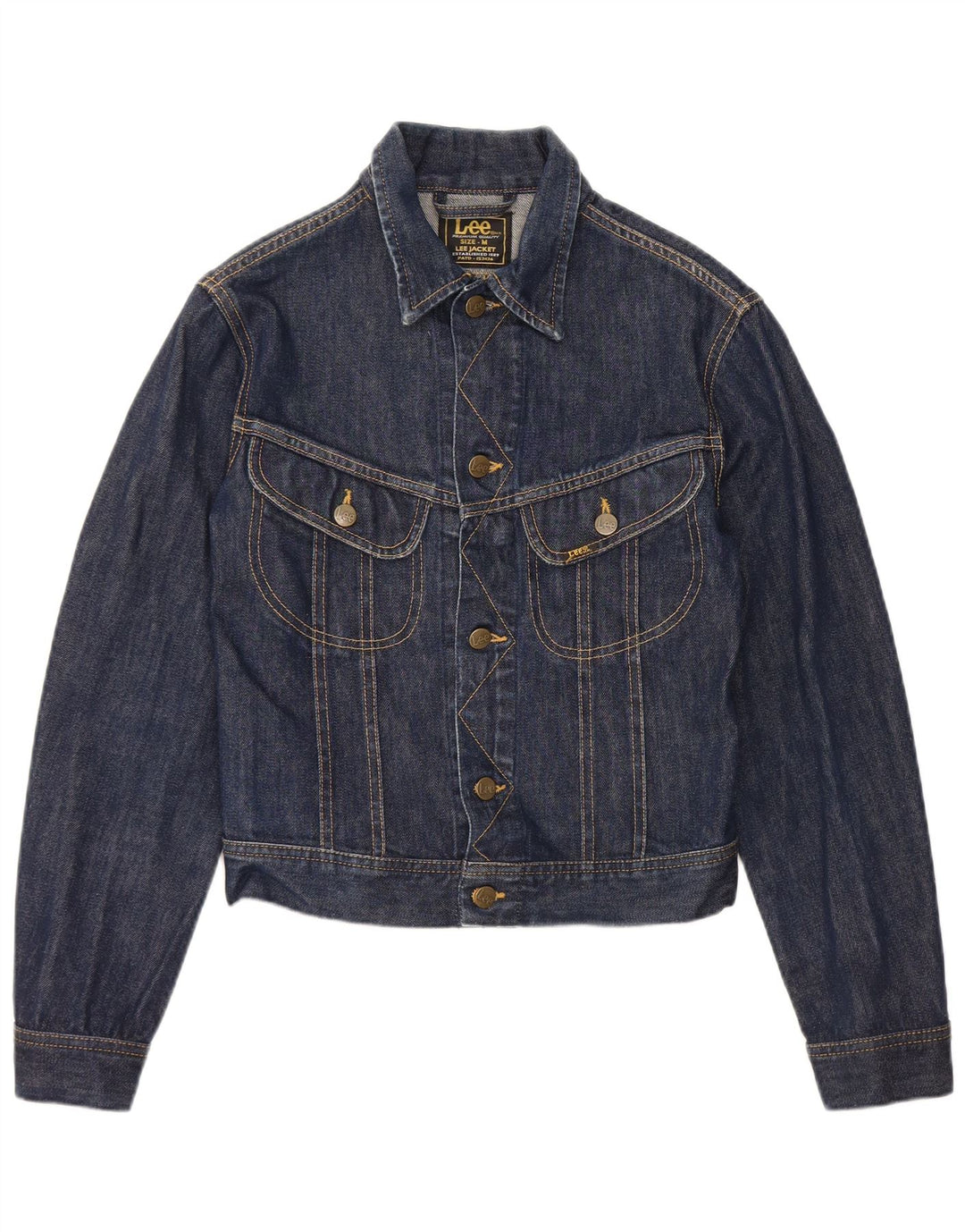 Lee Womens Crop Denim Jacke UK 12 Medium Marineblau Baumwolle