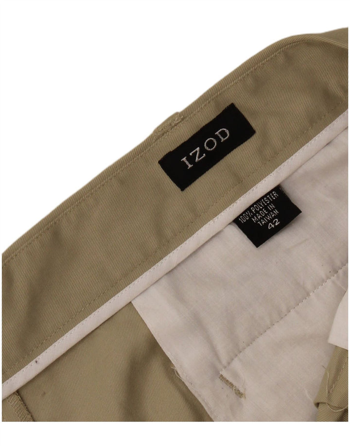 IZOD Herren Pegged Chino Shorts W42 2XL Khaki Polyester