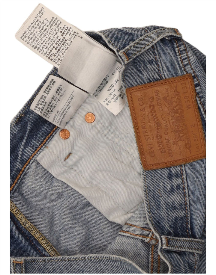 Levi's Herren 551 Straight Jeans W30 L32 Blaue Baumwolle