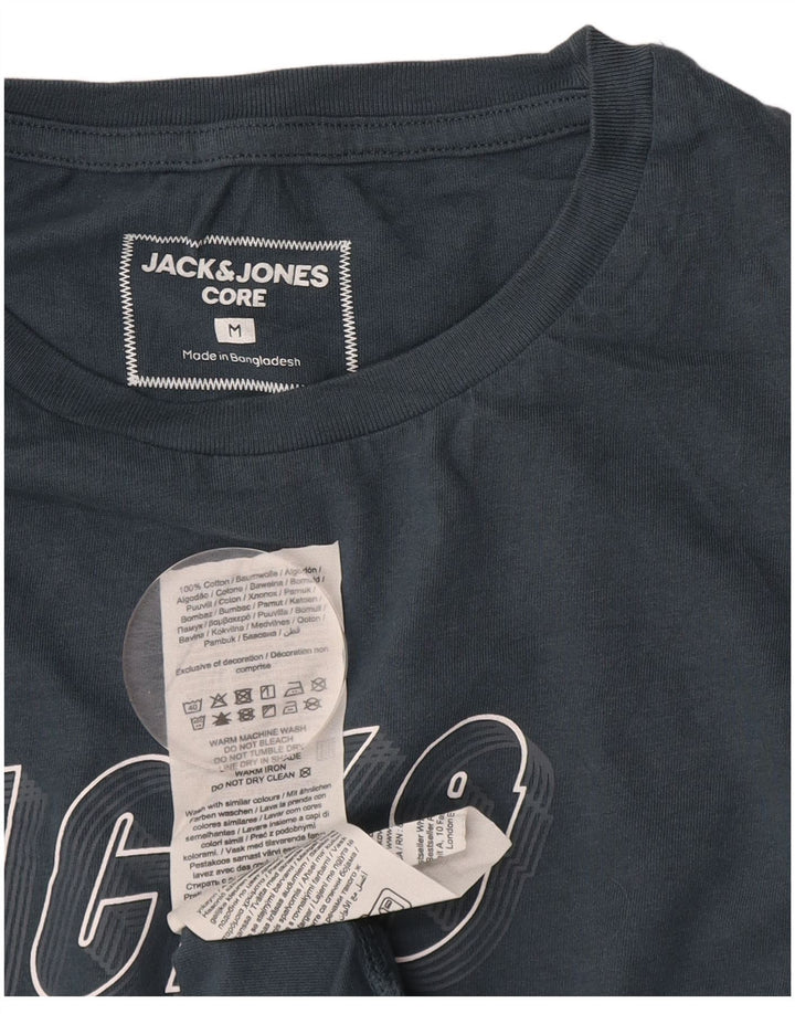 JACK & JONES Herren-T-Shirt mit Grafik, mittlere marineblaue Baumwolle