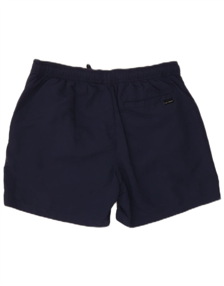 Ted Baker Herren-Badeshorts, Größe 4, groß, marineblaues Polyamid