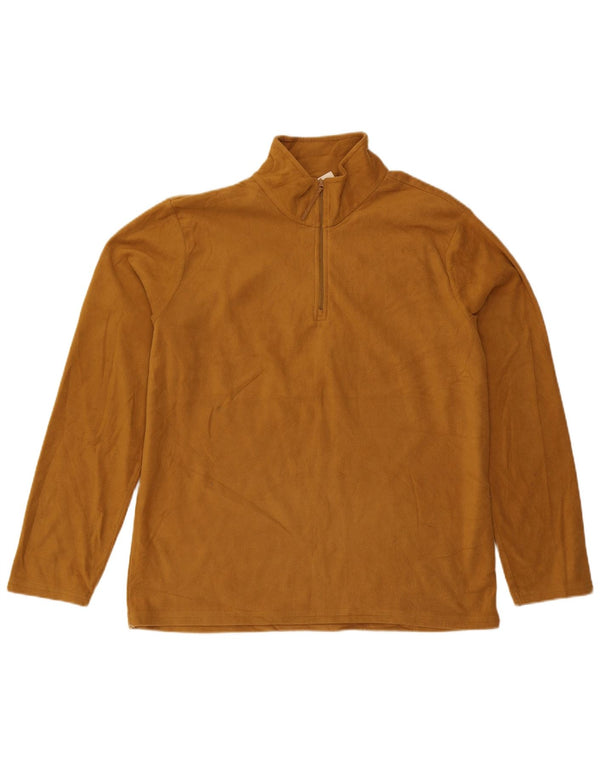 Mountain Warehouse Mens Zip Neck Fleece Jumper Large Brown Polyester