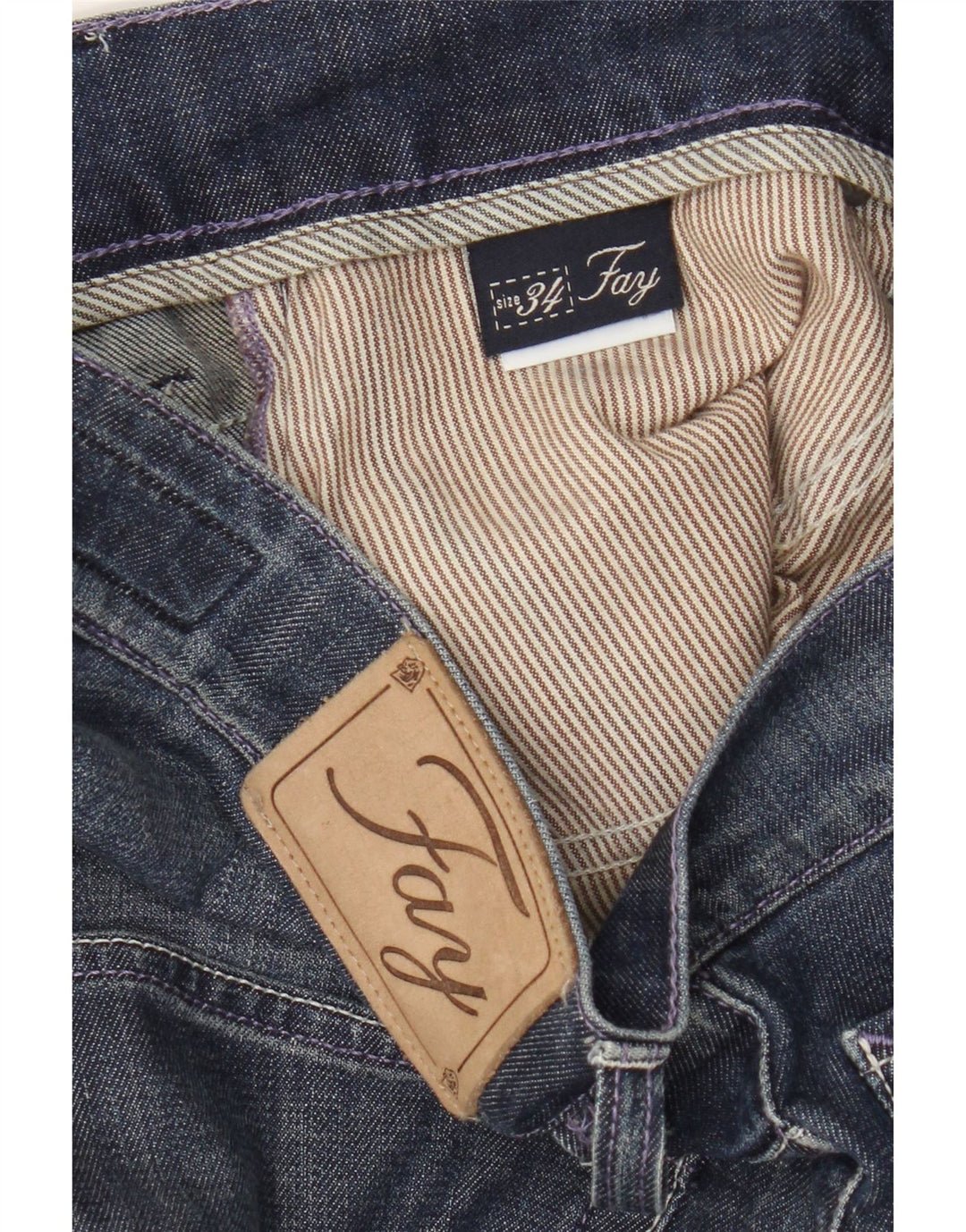 Fay Herren Slim Jeans W34 L33 Blaue Baumwolle