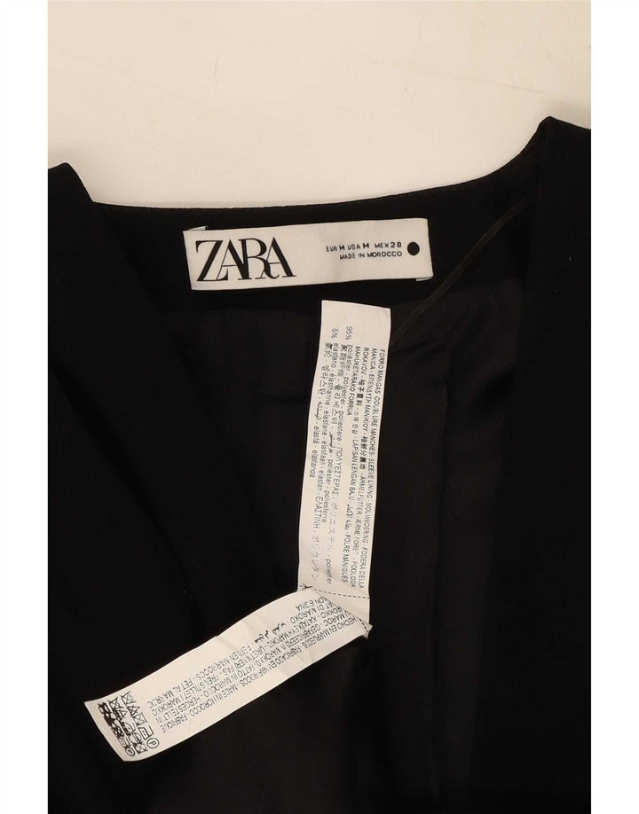 Zara Damen Normales, figurbetontes Kleid UK 14 Mittelschwarzes Polyester