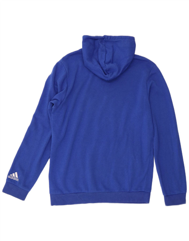 Adidas Herren Graphic Hoodie Pullover mittelblaue Baumwolle