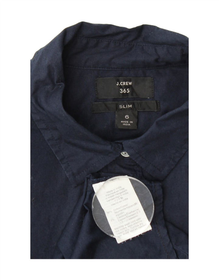 J. Crew Damen 365 Slim Hemd US 6 Medium Marineblau Baumwolle