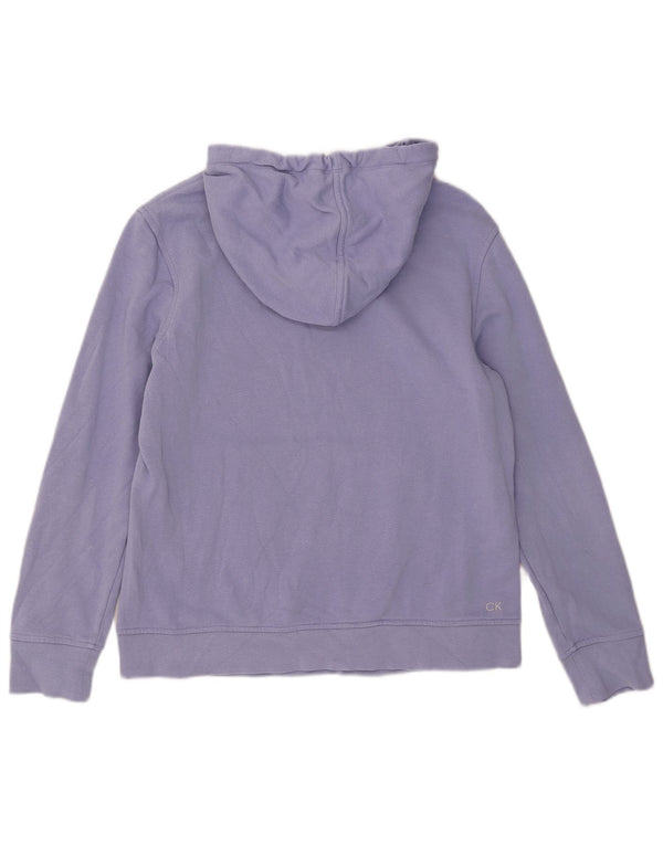 Calvin Klein Damen Graphic Hoodie Pullover UK 14 Medium Lila