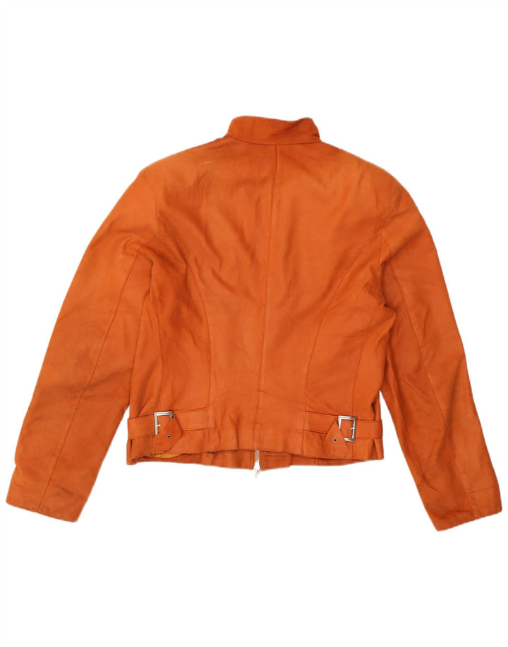 Vintage Damen Crop Lederjacke IT 44 Mitteloranges Leder