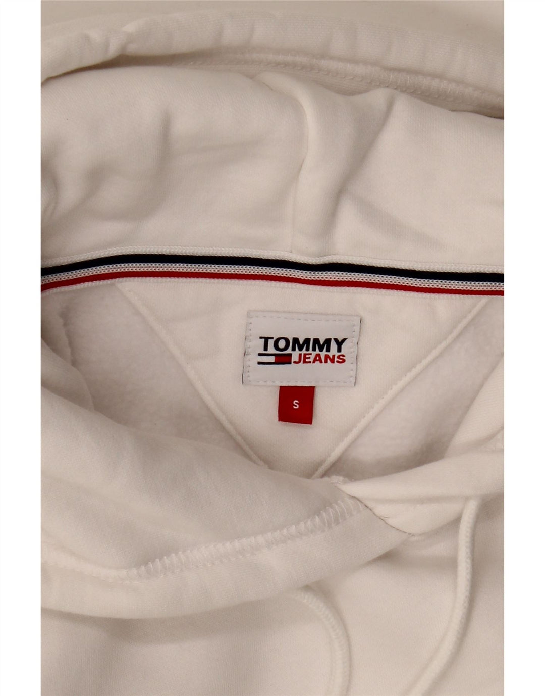 TOMMY HILFIGER Damen Übergroßer Kapuzenpullover UK 10 Small Weiß