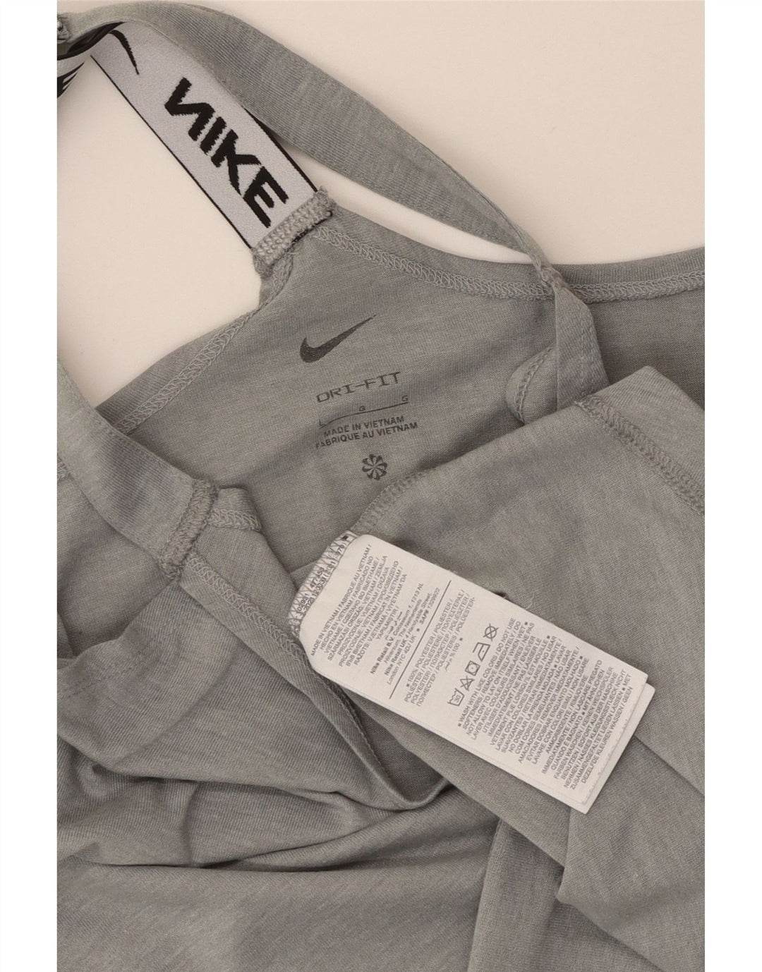 Nike Damen Dri Fit Graphic Weste Top UK 14 Large Grau Polyester