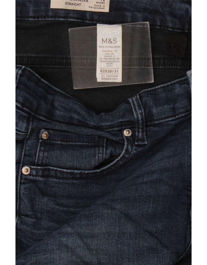 Marks & Spencer Damen Straight Jeans UK 12 Medium W30 L28 Marineblau