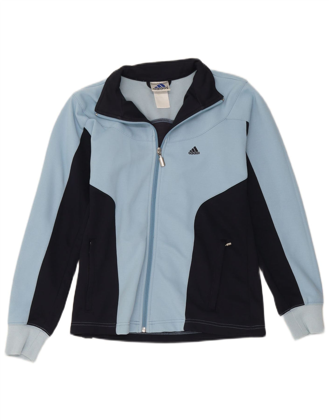 Adidas Damen-Trainingsanzug-Top-Jacke, UK 12, mittleres Marineblau, Farbblock