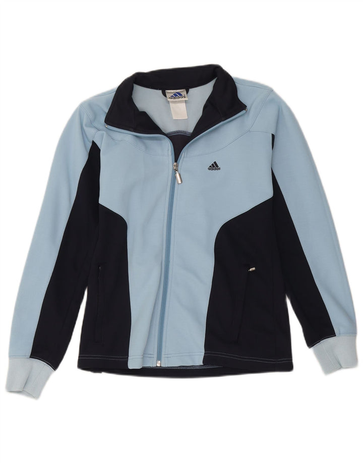 Adidas Damen-Trainingsanzug-Top-Jacke, UK 12, mittleres Marineblau, Farbblock
