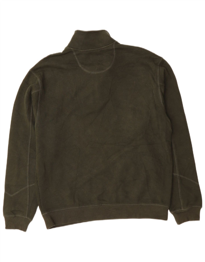 IZOD Herren-Sweatshirt mit Reißverschluss am Hals, mittlere Khaki-Baumwolle