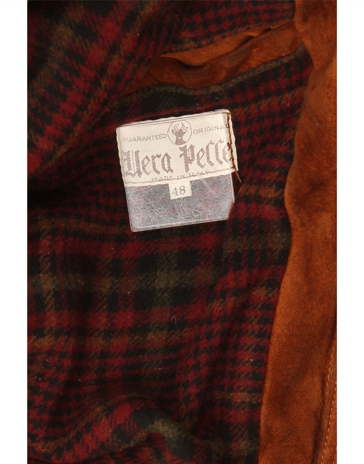 Vintage Herren Lederjacke IT 48 Mittelbraunes Leder