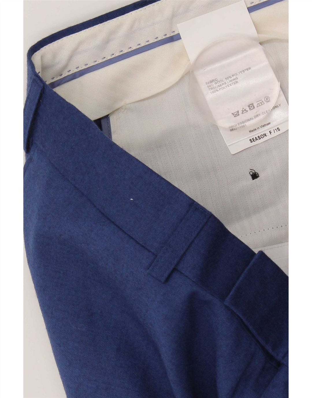 French Connection Herren-Anzughose, gerade, W36, L31, blaue Wolle