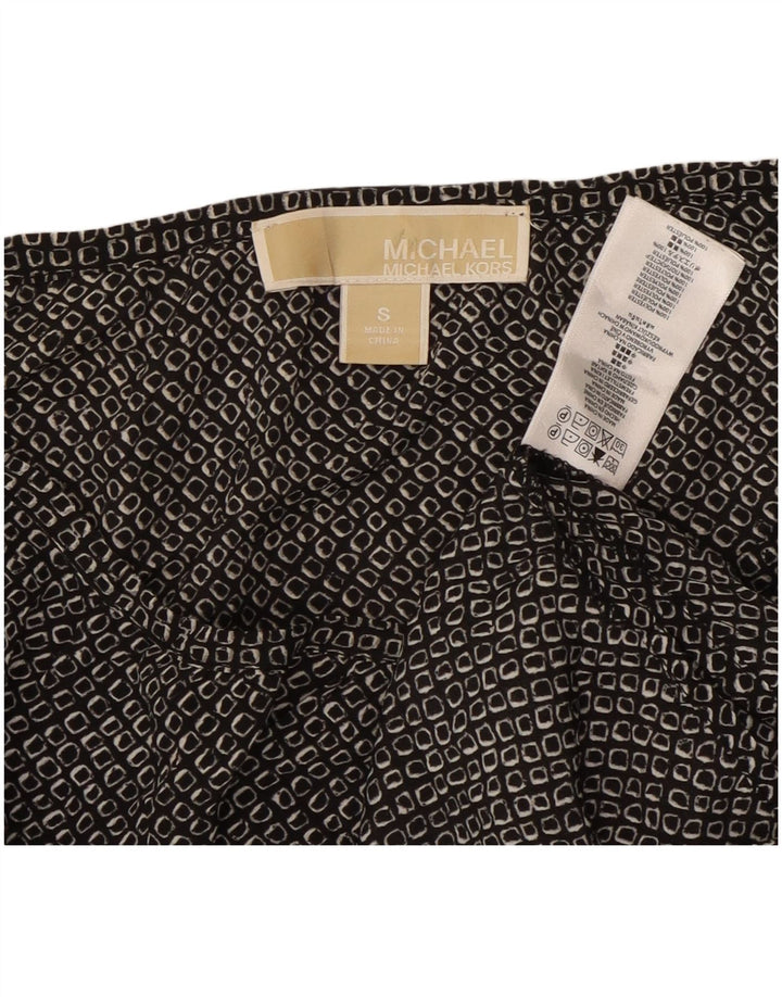 MICHAEL KORS Damen-Top mit 3/4-Ärmeln, Größe S, Schwarz, geometrisch, Polyester