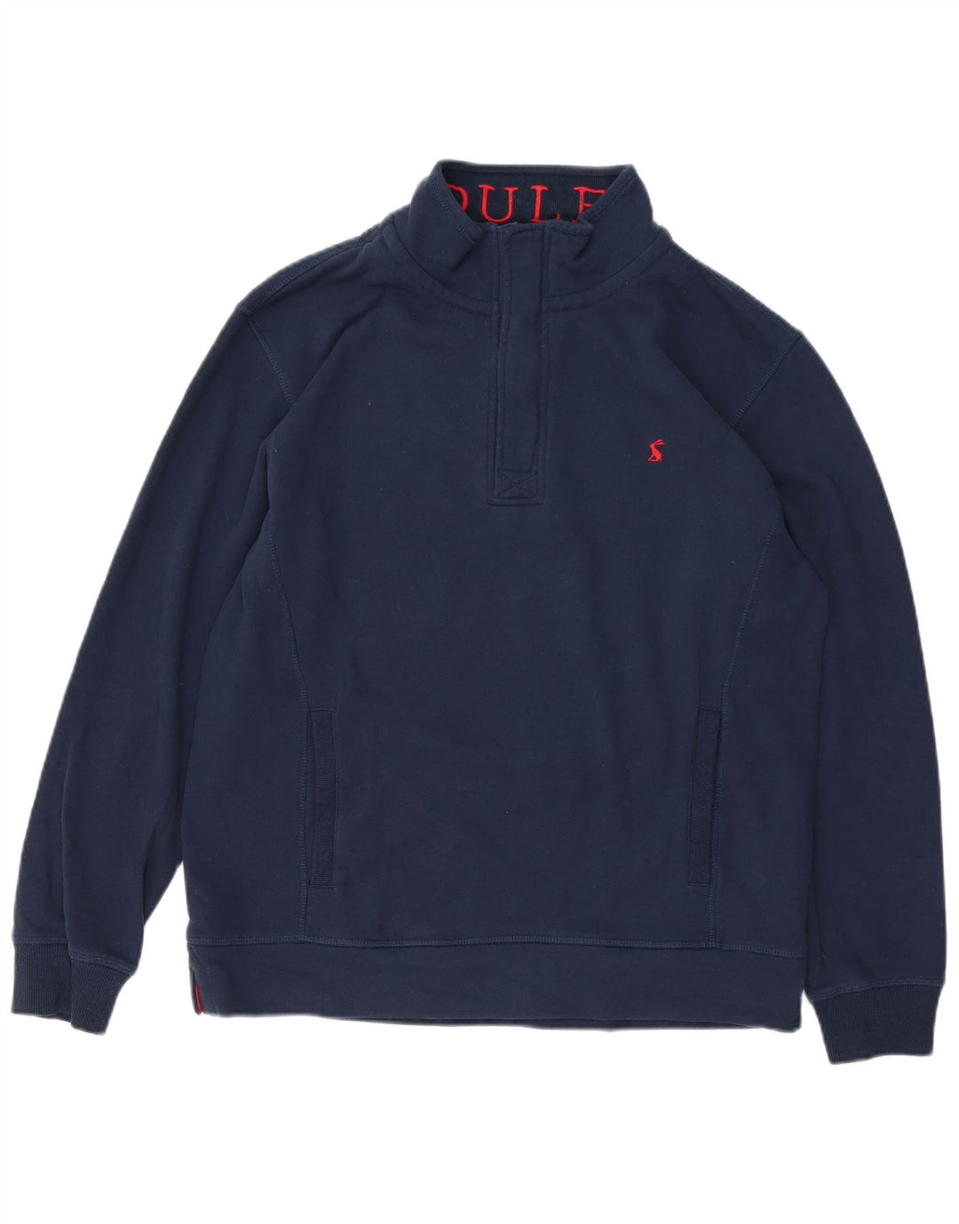 Joules Herren-Sweatshirt mit Knopfkragen, mittlere marineblaue Baumwolle