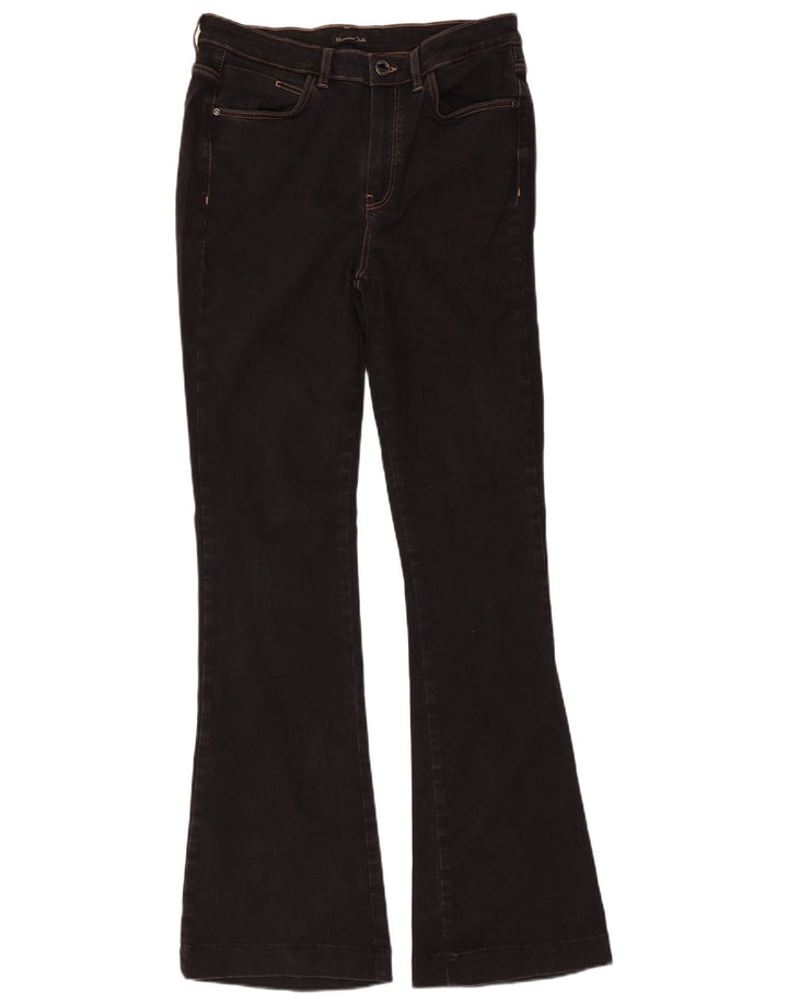 MASSIMO DUTTI Damen Bootcut Jeans EU 42 Large W32 L32 Schwarze Baumwolle