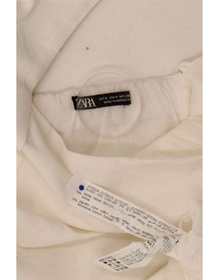 Zara Damen Etuikleid UK 8 Small Weiße Viskose