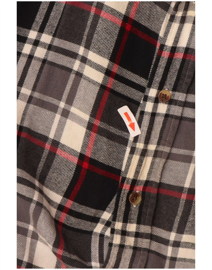 Chaps Herren-Big-Flanellhemd 2XL, schwarz kariert, Baumwolle