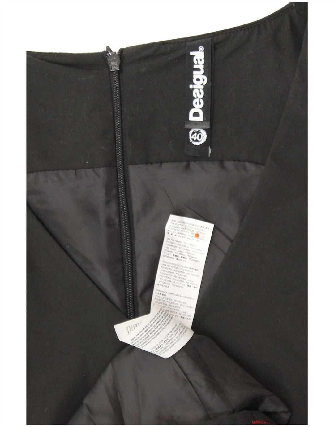 DESIGUAL Damen Ärmelloses Etuikleid EU 40 Mittelschwarze geblümte Baumwolle