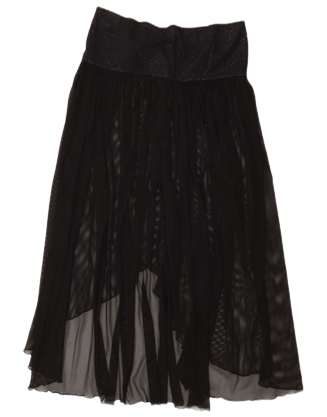 Parah Damen Durchsichtiger asymmetrischer Rock Medium W28 Schwarz Polyamid