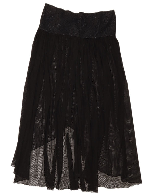 Parah Damen Durchsichtiger asymmetrischer Rock Medium W28 Schwarz Polyamid